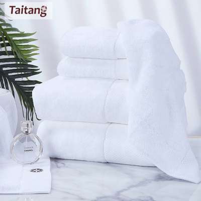 Taitang Wholesale Bathroom Linen Bath Towel Hotel White 100% Cotton Bath Towel Towels